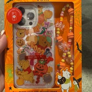 Disney Winnie the Pooh Orange Phone Case with Beaded Strap